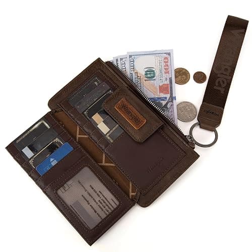 X Wrangler Minimalist Wallet Women Card Cases & Money Organizers Wristlet with Wallet Large Clutch with Coin Purse Smooth Zipper and Rfid Lining thumbnail 4