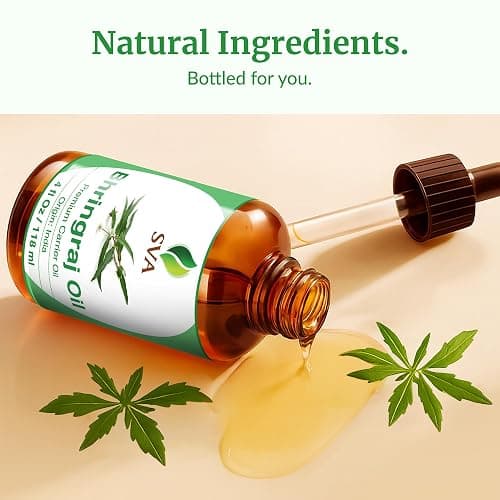 SVA Bhringraj Premium Carrier Oil 4oz (118ml) With Dropper for Hair Oiling, Scalp Massage & Skin Care thumbnail 8