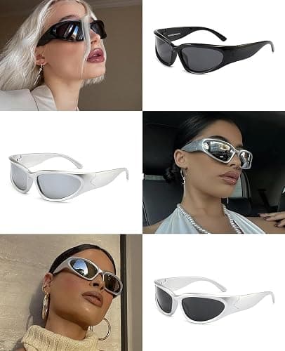 SOAR&EAGLE Y2K 3Pack Polarized sunglasses Wrap Around Men's Women's sunglasses Fashion Sport Shades Sun Glasses thumbnail 3