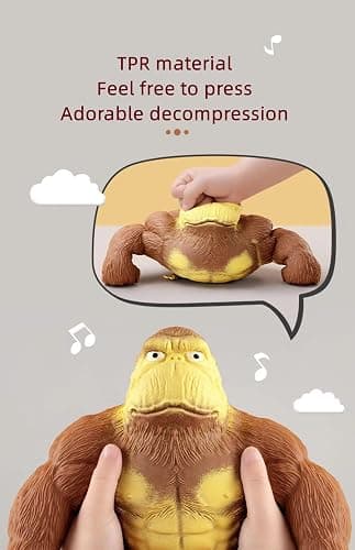 JINSUPIN Amusing Splat Monkey Stress Relief Toy – Reduce Irritability for Children Gorilla Sensory Toy for All Ages thumbnail 4