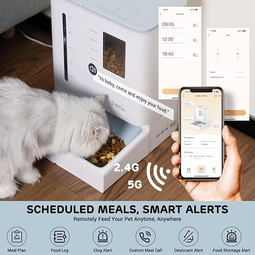 iPettie FW54 5G/2.4GHz WiFi Automatic Feeder and Waterer 2-in-1 Set for Pets, 300 oz Large Capacity for 2 Weeks, Perfect for Working Parents thumbnail 2