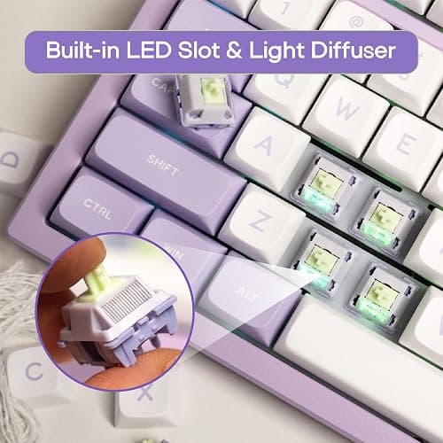 EPOMAKER Wisteria V2 Linear 38gf Keyboard Switches Set, with Light Diffuser, Pre-lubed, 5 Pin Creamy Switch, 35 Pieces for Mechanical Gaming Keyboards thumbnail 7