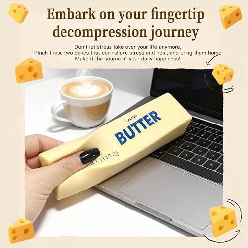 2 Pack Slow Rising Squishy Butter Stick ,Squeeze Butter Toy, Stress Balls，Stress Relief & Fidget Toys,Realistic Food Squishies Fidget Toys, Gifts, Party Favors (2PCS) thumbnail 6