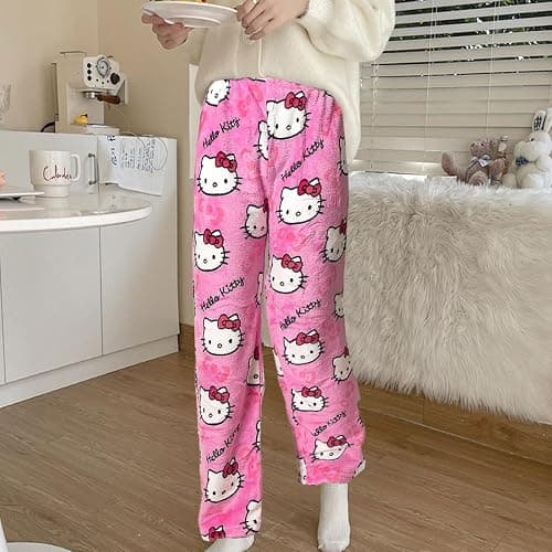 DaengGeGe Pantalons de Pyjama XS KT, Pantalons de Pyjama Femme, Pyjamas en Flanelle Longs, Pyjamas Dessin Animé Anime, Bas de Pyjama thumbnail 4