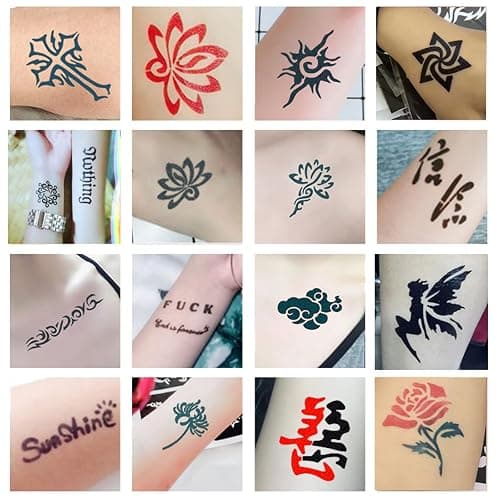 Moricher Henna tattoo kit Temporary Tattoo Kits 5 cones 96 Stencils Gifts for DIY Art Party thumbnail 7