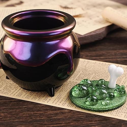 Actvty Witch Cauldron Resin Molds, Bubble Cauldron Jar Silicone Molds for Epoxy Resin Casting, Halloween Jar Mold with Lid DIY Jewelry Storage Box, Candy Container, Candle Jars thumbnail 6