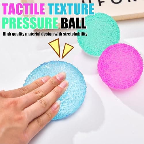 3Pc Big Soft Sensory Stress Balls, Textured Memory Gel Soft Fidget Toys, Large Sensory Soft Fidget Toy for Kids/Aduts,Anxiety Relief Squeeze Ball for Autism/ADHD, Party Favors Gifts (Random Color) thumbnail 4