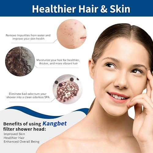 Kangbet High Pressure Filtered Shower Head - Filter for Hard Water | Reduces Impurities | Stops Hair Loss, Soothes Dry Skin & Scalp - Chrome thumbnail 5