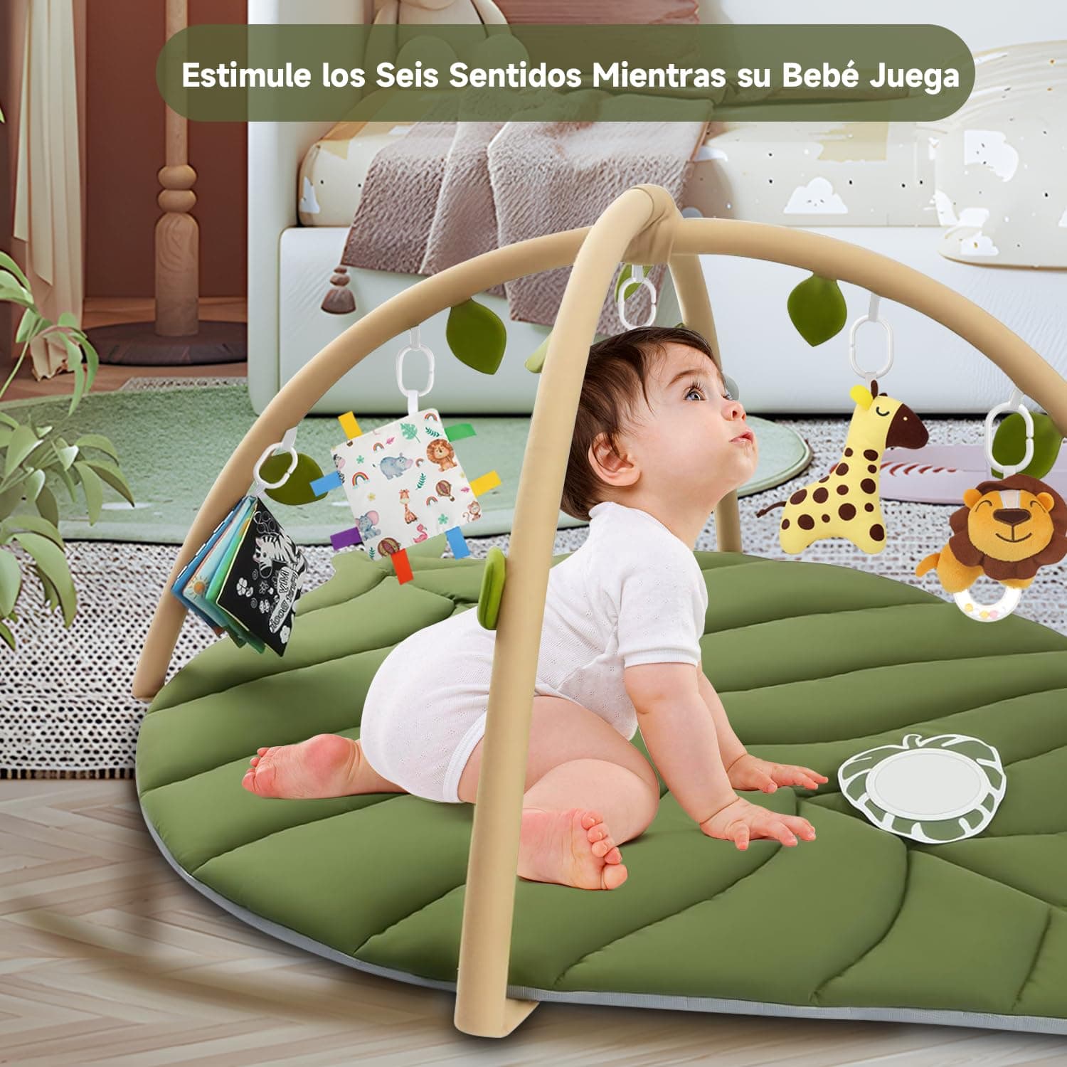 Muja Gimnasio para Bebe, Baby Einstein Extra Grande con 6 Juguetes Extraíbles, Tapete para Bebe que Favorece el Desarrollo Sensorial y Motor del Bebé thumbnail 2