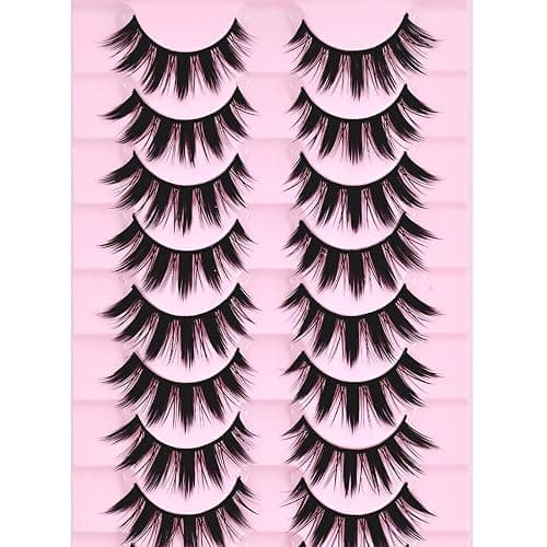 10 Pairs Manga Lashes Anime Cosplay Lashes Spiky Manga Style Lashes Janpanese 16mm Extension Natural Manhua Doll Eye Lashes Halloween/Party Makeup Look by AUGENLI (A3) thumbnail 3