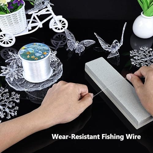 LUSTEMBER Fishing Wire, 1640 ft Clear Fishing Line, Strong Invisible String for Hanging Decorations, Balloons, Crafts, Jewelry Making, Beading, Bracelets and Necklaces thumbnail 4
