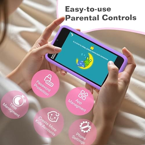 MOMILLA Kids Smart Phone Toys for Girls, 3.97” Touchscreen, Dual Cameras with Stickers, 200+ Games & 16GB Storage, Christmas Birthday Gifts for Kids Age 3-10, Educational Mini Toddler Play Phone Toy thumbnail 7