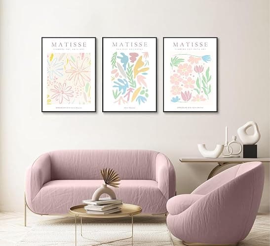 3 Pcs Danish Pastel Henri Matisse Wall Art Colorful Flower Market Canvas Wall Decor Mid Century Modern Boho Pictures Paintings Posters for Living Room Bedroom Home Decorations 12x16in Unframed thumbnail 7