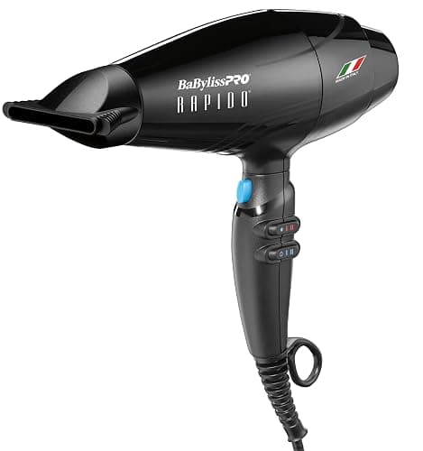 BaBylissPRO Hair Dryer, Nano Titanium Rapido 2000-Watt Blow Dryer, Hair Styling & Appliances, Black, BRAP1 - Image 1