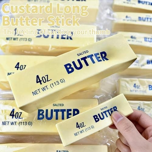 Butter Squishy, Soft Cheese Squishys Stress Relief Block,Squeeze Cheese Stress Toy, Portable Decompression Sensory Toy, Anxiety Relief Fidget Toy for Kids Adults Office Home (2PCS) thumbnail 5