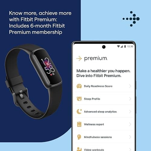 Fitbit Luxe Fitness and Wellness Tracker with Stress Management, Sleep Tracking and 24/7 Heart Rate, Black/graphite, One Size (S and L Bands Included) - Black/Graphite thumbnail 3