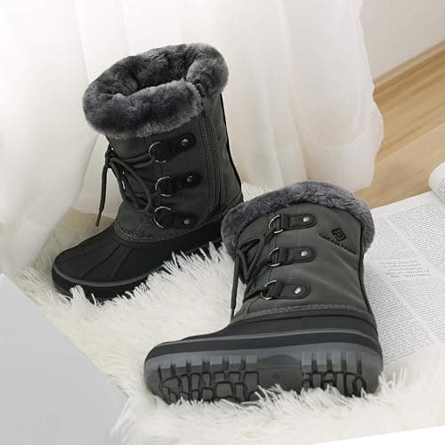 DREAM PAIRS Boys & Girls Faux Fur-Lined Winter Snow Boots for Little/Big Kids thumbnail 6