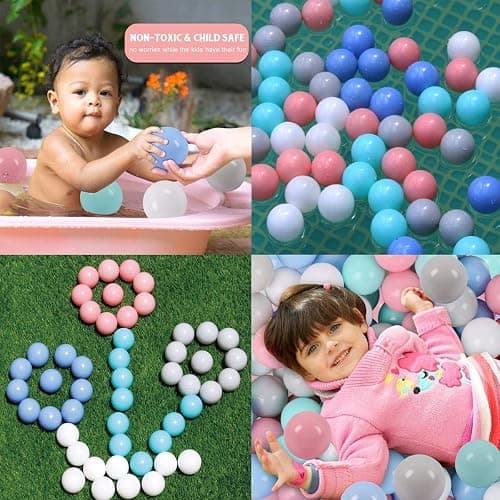 LANGXUN 50 100 200 Soft Plastic Ball Pit Balls for Kids, Gift for Baby Toddler Birthday Christmas, Ball Pit Play Tent, Baby Kiddie Pool Water Toys, Party Decoration thumbnail 5