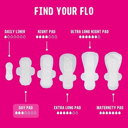 Flo - Day Menstrual Pads (16 Pack), Regular Flow | Organic Bamboo Period Pads, Leak Locking, Winged, Ultra-Thin, Absorbent, Soft & Breathable, Plant Based, Vegan, Cruelty Free thumbnail 6