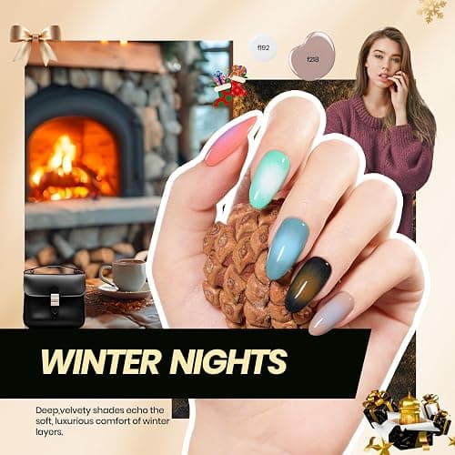 Beetles Gel Nail Polish Kit with U V Light -54 Pcs Gel Nail Kit Four Seasons Glow 32 Colors Set with Base Matte & Glossy Top Coat Soak Off Home Salon DIY Manicure Christmas Gifts for Women Teen Girls thumbnail 2