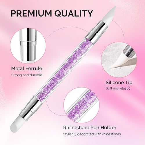 MelodySusie 5 Pcs Nail Art Sculpture Pen Acrylic Dual Tipped Brushes for Resin Nail Art Tools for Design Foil Carving Drawing Effect Shaping thumbnail 2