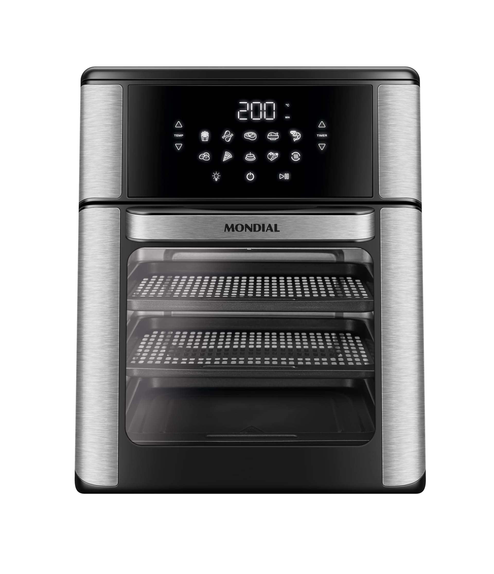 MONDIAL Fritadeira Air Fryer Forno Oven 12L, Preto/Inox, 2000W, 220V - AFON-12L-BI thumbnail 9