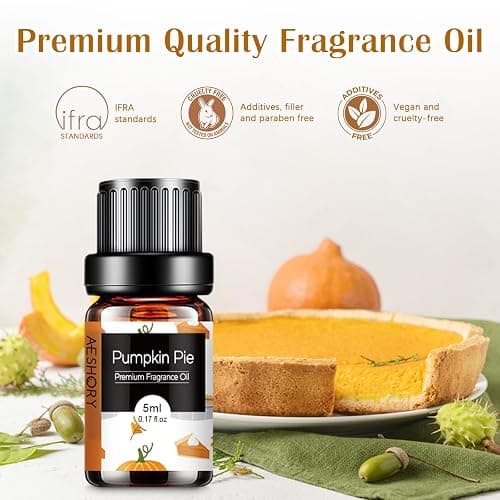 Bakery Essential Oils Set - Fragrance Oil for Diffusers, Candle Making - Pumpkin Pie, Coffee Cake, Oatmeal Cookie, Gingerbread, Cinnamon Apple Aromatherapy Scented Oils (5ml) thumbnail 3