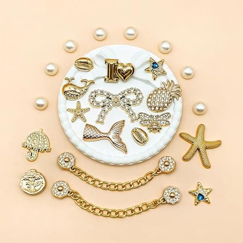 Bling Shoe Charms for Women, Sparkle Rhinestones Shoe Decoration Charms, Girly Shoe Chains for Clog Sandals, DIY Shoe Accessories for Party Favor thumbnail 7