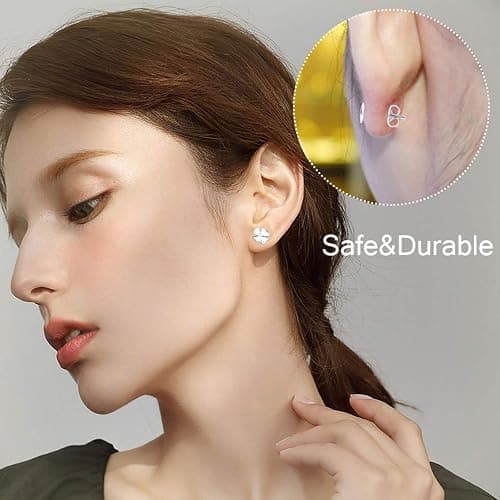 450PCS Earring Posts Stainless Steel Flat Pad,Hypoallergenic Stud Earrings with Butterfly and Rubber Bullet Earring Backs for Jewelry DIY Making Findings (Silver) (Silver) thumbnail 3