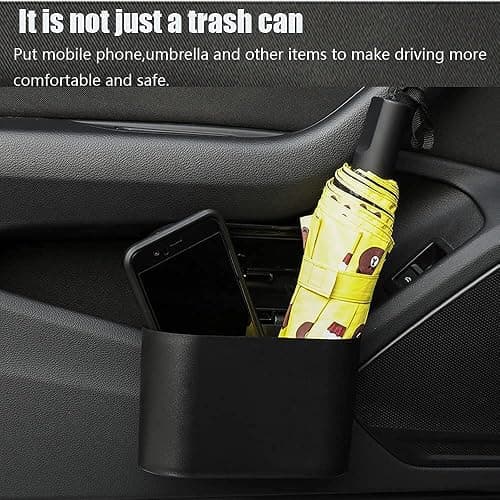 Tulsondai Car Trash can, mini Trunk Push Hanging Portable car Trash can with 2 Automatic Hooks and Disposable Trash Bags, Suitable for car, Home, Office thumbnail 3