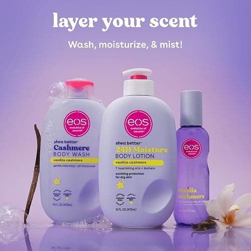 eos Cashmere Body Mist, Vanilla Cashmere, Soft Musk, Cozy Caramel, Hair Mist, Body Spray for Women Moisturizing, Hyaluronic Acid, Vanilla Body Spray, Vegan, Cruelty-free, 6 fl oz thumbnail 6