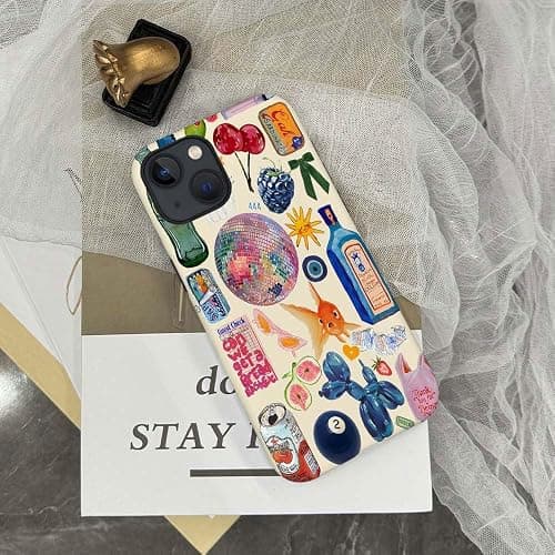 Generic Compatible with for iPhone 14,European Collage Lovely Phone Case for Girl Women Boy Men,Scratch Resistant Shockproof Cover Case for iPhone 14 thumbnail 7