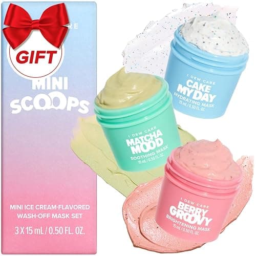 I DEW CARE Wash Off Face Mask Skincare Gift Set - Mini Scoops | Facial Masks, Matcha, Korean Skincare, Pore Cleansing Mask, Cruelty-Free, Travel Size, Mini Set, Stocking Stuffers, Teen Girl Gift Set - Image 1