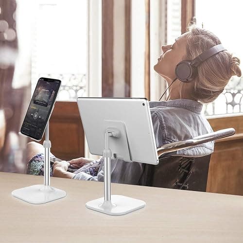 Doboli Cell Phone Stand, Phone Stand for Desk, Phone Holder Stand Compatible with iPhone and All Mobile Phones Tablet, Gifts for Adults Women Men Mom Wife, White thumbnail 7
