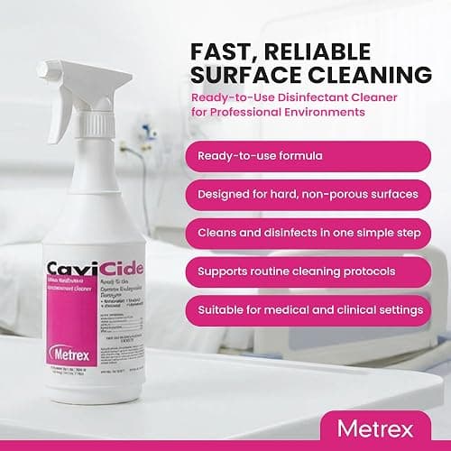 Metrex CaviCide Surface Disinfectant Cleaner Spray, 24 Oz – Ready-to-Use Disinfecting Spray, All Purpose Cleaner & Decontaminant for Medical, Clinical, Lab & Patient Care Areas – Original Version thumbnail 2