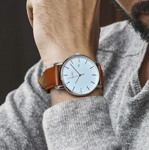 BUREI Men Wrist Watches Fashion Minimalist Analog Quartz Waterproof Watches for Men thumbnail 3