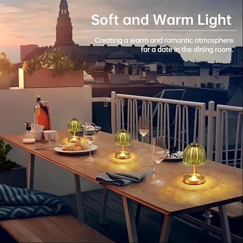 Shenmoyl Tulip Small Table Lamp, 5200mAh Cordless Touch Control Mini Table Lamp with 3 Color Temps & Stepless Dimming, Perfect for Small Spaces Like Dressers, Bedsides, Bookshelves (Green Tulip) thumbnail 8