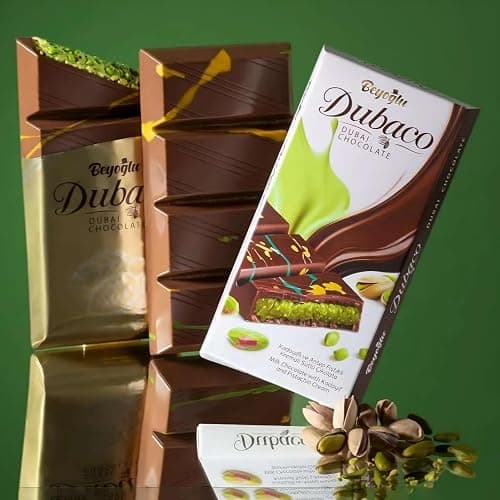 Beyoglu Dubaco Dubai Chocolate Bar Pistachio 3.36 Oz (Pack of 1), Luxury & Premium Dubai Milk Chocolate Bar Filled with Pistachio Butter & Shredded Knafeh Kadayif thumbnail 8