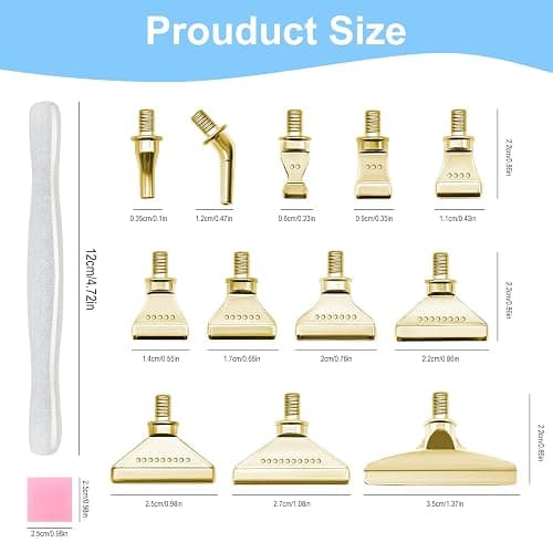 22PCS DIY Diamond Art Pen Painting Tool Set - Metal Threaded Tip Accessories Gem Resin Dotting Pen Supplies Kit (White Pen + 12 Tips + 9 Dotting Clay) thumbnail 2