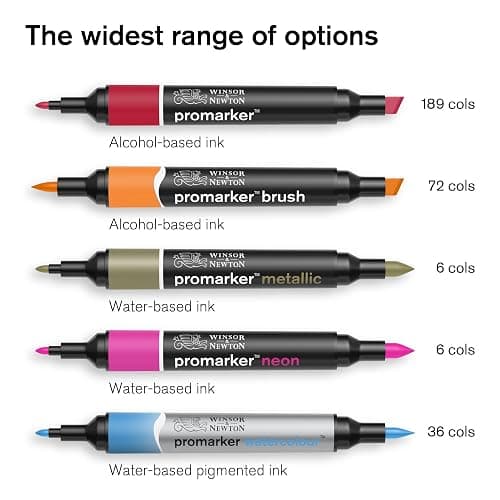Winsor & Newton, Promarker, Skin Tones II, Set of 6, Alcohol Based Dual Tip Marker thumbnail 9