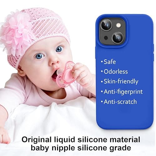 Vooii Compatible with iPhone 14 Case, [Anti-Scratch Microfiber Lining] [Soft Touch Premium Liquid Silicone], Ultra Slim Shockproof Protective Phone Case for iPhone 14 - Klein Blue thumbnail 5