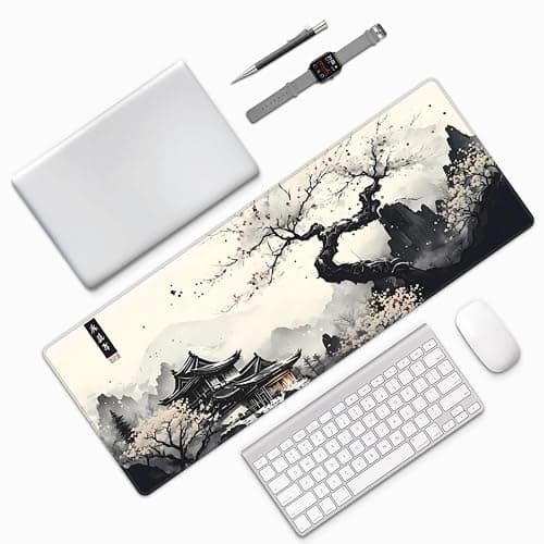 Japanese Mouse Pad, Large Japanese Desk Mat, XL Anime Gaming Keyboard Mat, Non-Slip Rubber Base, Big Extended Desk Protector for Home Office, 31.5”x11.8” thumbnail 8