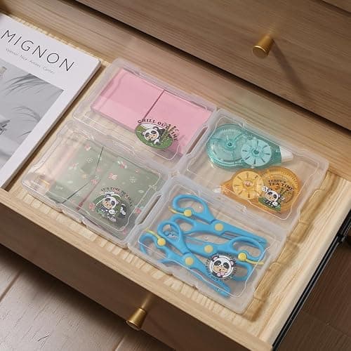 Naivees Photo Containers Storage Case Teddy Storage Box 4" x 6" Plastic Cartoon Organizer with 16 Inner Photo Containers Boxes for Photos,Cards,Pictures (Nature Green) thumbnail 9
