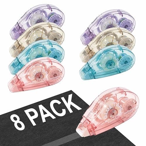 MARCADORUS Double Sided Tape Roller for Crafts, 26 Ft x 0.31 in Glue Tape for Scrapbooking, Pack of 8 Glue Tape Roller Junk Journal Supplies & Scrapbook Supplies. thumbnail 9