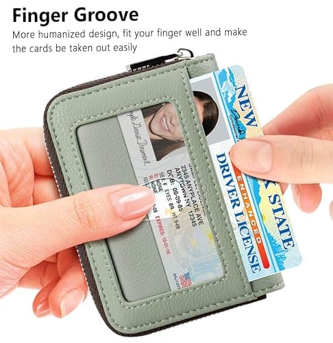 FurArt Zipper Wallet Women, RFID Blocking Credit Card Wallet, Business Card Holder, Compact Size KeyChain Wallet thumbnail 2
