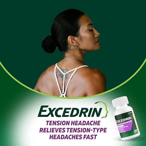 Excedrin Tension Headache Relief Caplets, Acetaminophen 500mg, Caffeine 65mg, Pain Reliever, Aspirin-Free, 100 Count thumbnail 5