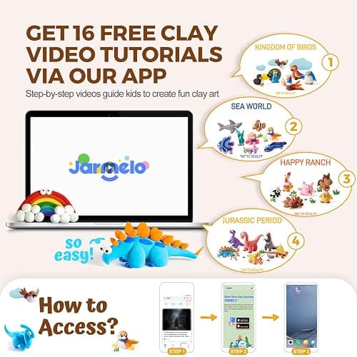 Air Dry Clay for Kids, 24 Colors Modeling Clay Kit with Storage Box & Sculpting Tools, Magic Molding Clay for Boys & Girls Crafts Gift, Age 6-12 Year Olds thumbnail 4