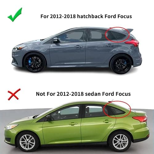 for Ford Focus ST RS MK3 SE Hatchback 2012-2018 Sporty Car Auto Exterior Rear Side Window Louvers Air Vent Scoop Shades Cover Glass Trim Blinds (Carbon Fiber Color) thumbnail 2