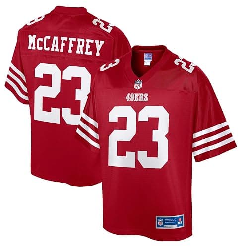 Men's Christian McCaffrey Scarlet San Francisco 49ers Replica Jersey - Image 1