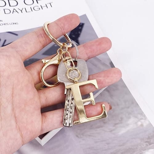 LAXPICOL Gold Letter A-Z Keychain for Women Bag Charms Purse Charms For Handbags Metal Alphabet Initial Letter Keychain thumbnail 3